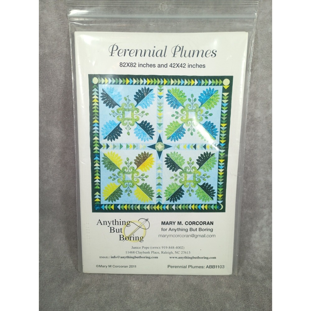 Perennial Plumes Quilt Pattern by Anything But Boring ABB1103 42" sq or 82" sq
